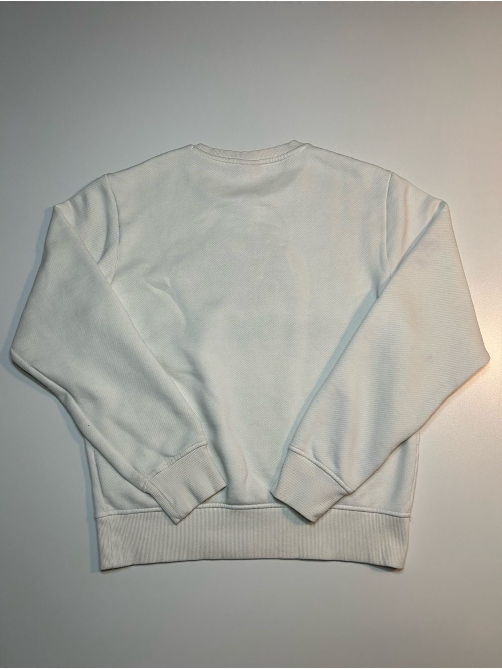 New Balance Essentials Stacked Logo Fleece Crewneck Sweatshirt White - Picture 5 of 10